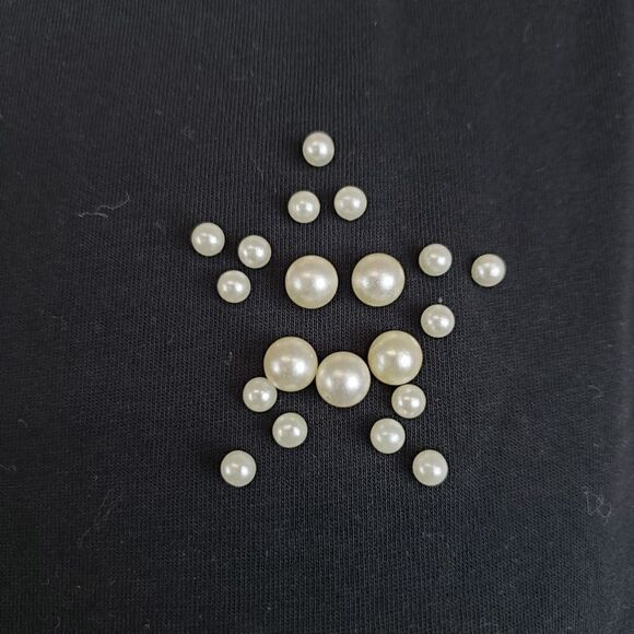 Zara pearl beaded star black tee - Picture 5 of 5